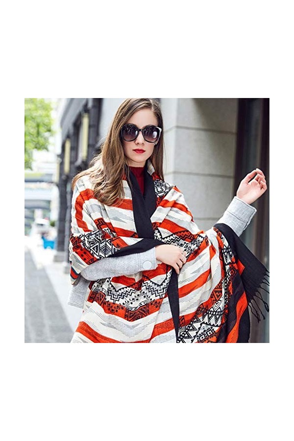 Echarpes Foulards Longue 100% Cachemire Chaude dhiver Châle Enveloppé De Gland De Mode Convient pour Les Cadeaux De Noël pou