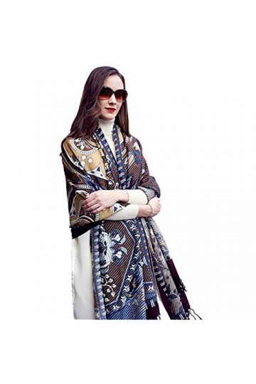 Echarpes Foulards Chaude pour Dames 100% Cachemire Longue dhiver Châle Pompon Enveloppé Convient Aux Cadeaux De Noël Ou du N