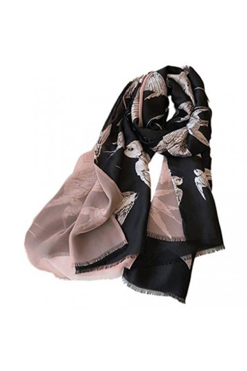 Écharpe en soie haut de gamme pour femmes Double écharpe Summer Sun Shawl Black 180 * 70cm Black 180 * 70cm 