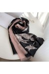 Écharpe en soie haut de gamme pour femmes Double écharpe Summer Sun Shawl Black 180 * 70cm Black 180 * 70cm 