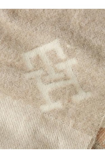 Tommy Hilfiger Écharpe en laine pour femme Beige Crème, beige, taille unique