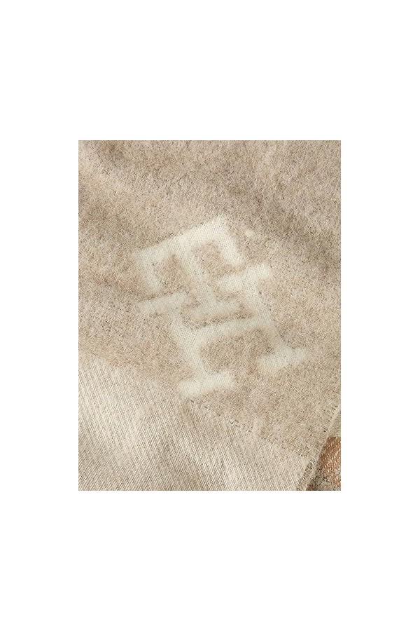 Tommy Hilfiger Écharpe en laine pour femme Beige Crème, beige, taille unique