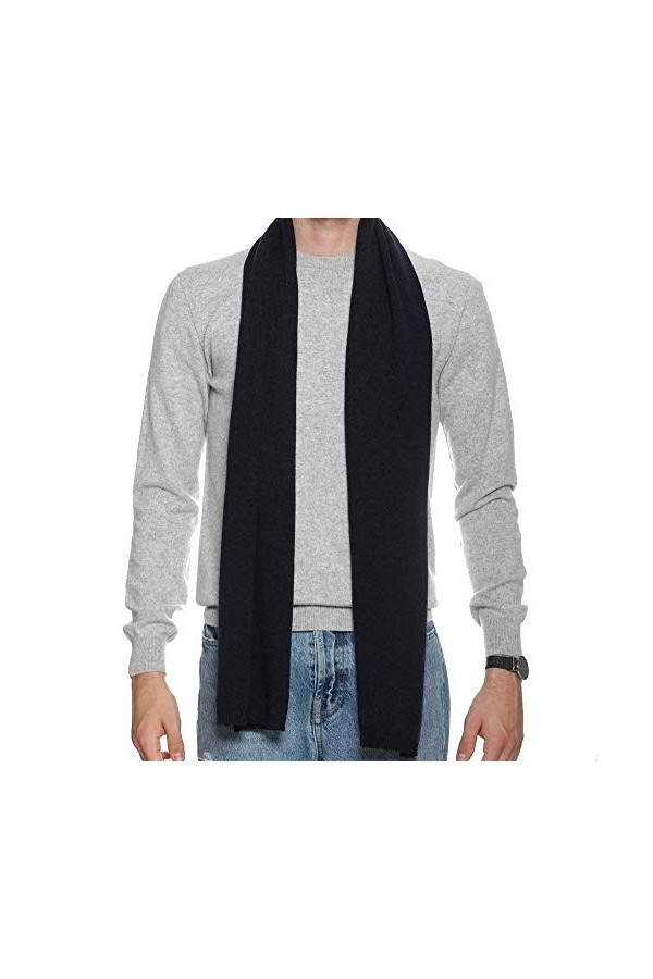 Cashmere Island - Écharpe homme et femme - 100 % cachemire naturel - Fabriqué en Italie - Fils naturels, doux, chaud, moelleu