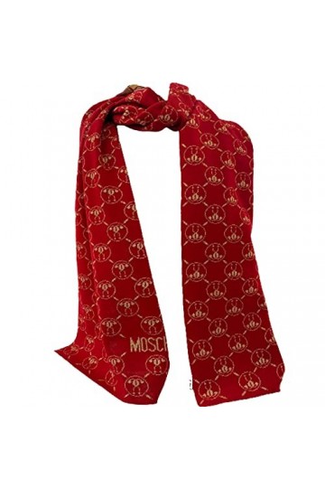 Moschino Écharpe rouge 7or logo milan, rouge, 30x180cm