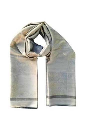 MOSCHINO Foulard Femme Fantaisie patch work Beige/Or, beige, Taille unique