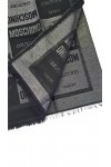 MOSCHINO Foulard Femme Fantaisie patch work Black/Silver, Noir , Taille unique