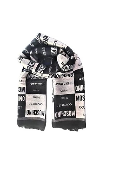 MOSCHINO Foulard Double question mark donna black - gold, Noir , Taille unique