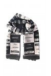 MOSCHINO Foulard Double question mark donna black - gold, Noir , Taille unique