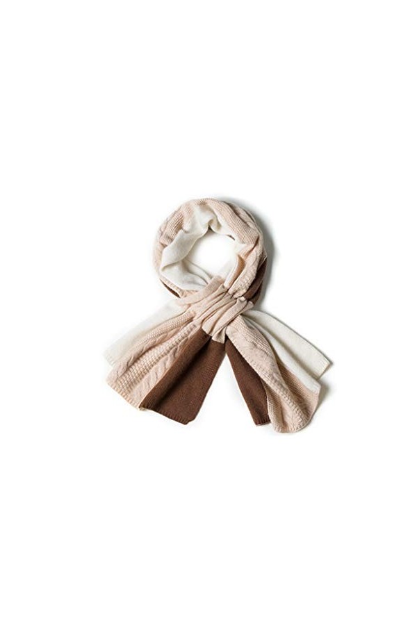 Écharpe en Cachemire pour Femme Automne et Hiver Court Col en Laine Sauvage Protecteur de Cou Croisé Couleur Assortie Tricot 