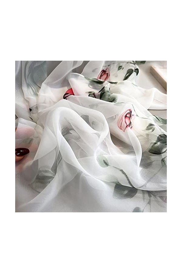 Écharpe pour Femme, écharpe pour Femme écharpe en Soie imprimée châle Turban pour Femme carré A, Taille Unique 