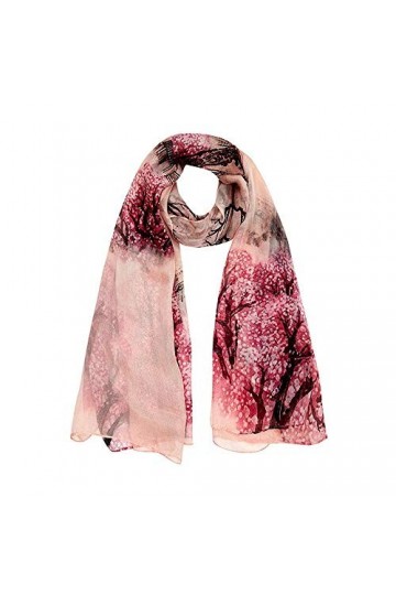 CHEWO Écharpe carrée à Grand col imprimé Floral Écharpe en Satin de Soie pour Femme Écharpe Douce pour Dames Douce et légère 