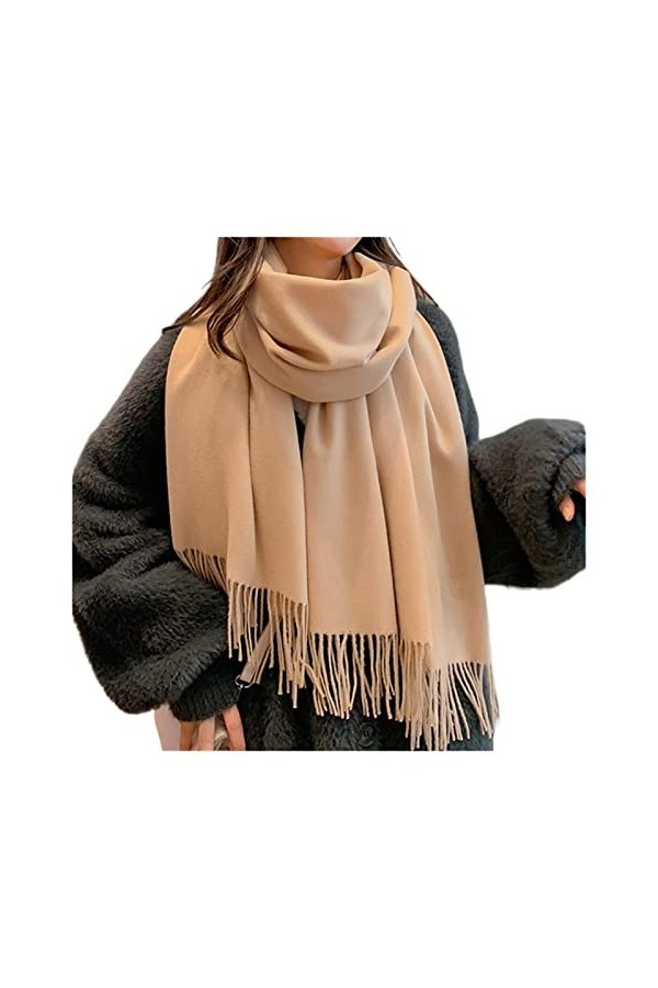 Écharpe en Cachemire à la Mode pour Femmes, Hiver Super Doux Long Solide Châle Wrap Femmes Couverture Chaude Gland Grandes Éc