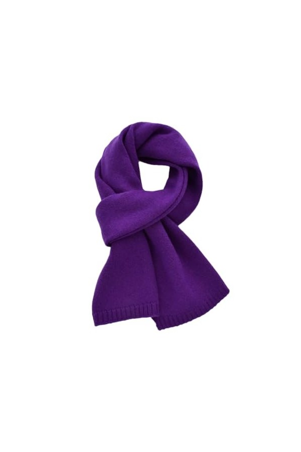 Écharpe en cachemire pour femme - Chaude - Automne et hiver - Doux - Tricot, violet, Adults 152CM