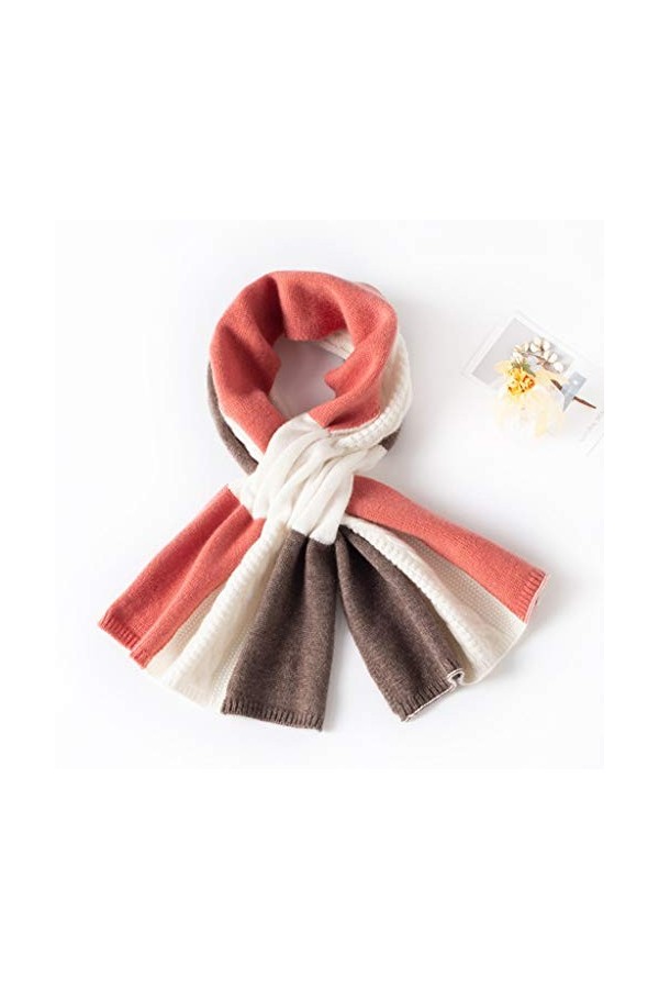 Générique Écharpe en Cachemire pour Femme Automne et Hiver Court Col en Laine Sauvage Protecteur de Cou Croisé Couleur Assort