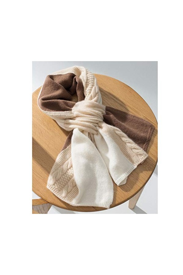 Générique Écharpe en Cachemire pour Femme Automne et Hiver Court Col en Laine Sauvage Protecteur de Cou Croisé Couleur Assort