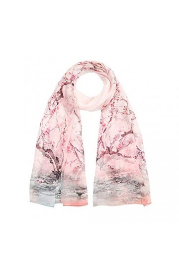 CHEWO Écharpe carrée à Grand col pour Femmes Écharpes à imprimé Floral Doux Écharpes en Satin pour léger et léger Couleur : 