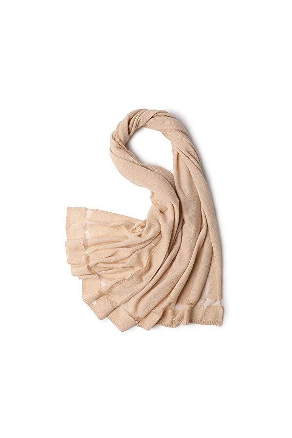 ChengBeautiful Echarpe Femme Les Femmes dautomne Et dhiver Foulards Chauds Couleur Unie en Tricot Châle Écharpe Châle Côté 