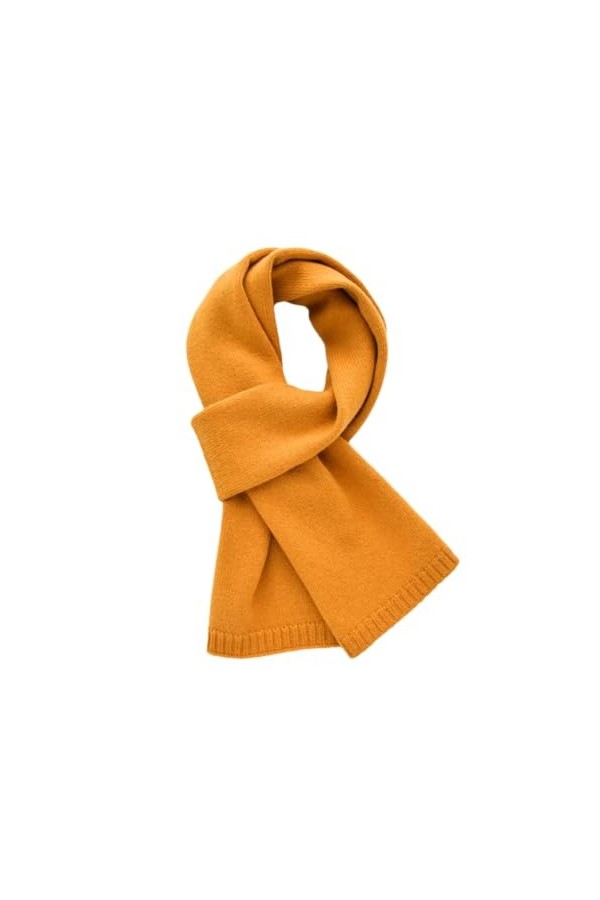Écharpe simple en cachemire solide pour femmes hiver chaud écharpe tricotée écharpes adultes enfants cadeau, jaune, Adults 15