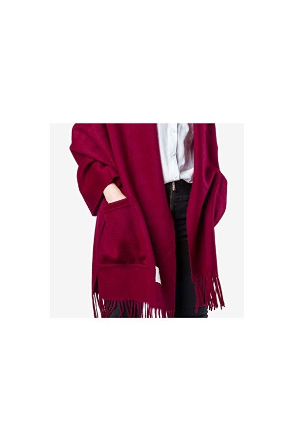 TTXP Écharpes De Poche en Cachemire Hiver écharpe Chaude Pashmina Châle Wrap pour Femmes Et Hommes Long Grand Bureau épaissi 