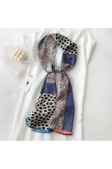 MMAXZ Écharpe carrée Cravate Cravate Impression Satin Soie Écharpe Écharpe Foulard pour femme Petite Écharpe de soie longue b