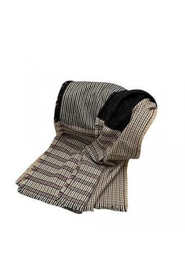 HLDETH Burr couture écharpes à carreaux hiver femme coréenne grande écharpe châle foulards doux et chauds Color : A, Size : 