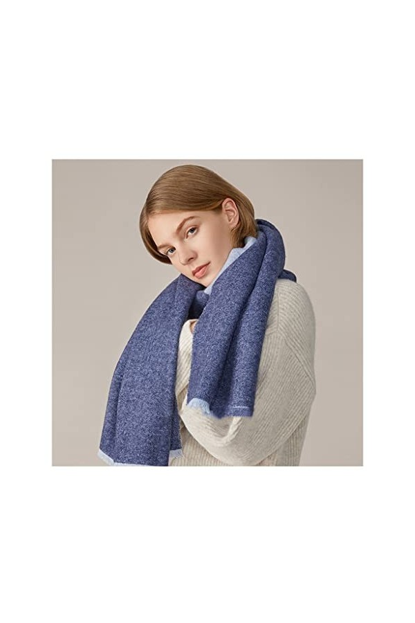 Samnuerly Châles en Laine dhiver Wraps, Gland Épaissie Couverture Chaude Écharpes Cape Cardigan Écharpe, pour Automne Hiver 
