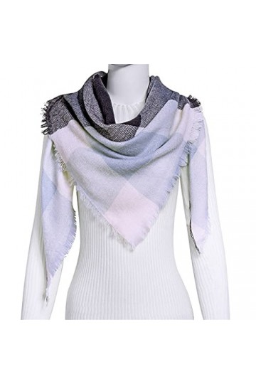 EKAYG Écharpe pour Dames 1 pièces Mode Chaud Triangle écharpe à Carreaux Automne et Hiver Dames écharpe Tout Match 125 * 125 