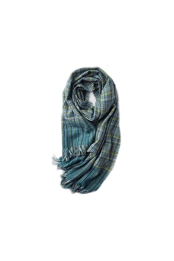 Foulard en Soie, Écharpe de Couverture Chaude à Carreaux pour Lhiver Longue à la Mode Chaude Grand Tartan en Laine Châle pou