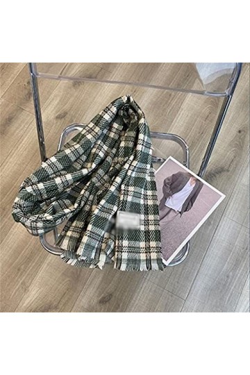 GRETD Écharpe à carreaux Chaleureuse dautomne et dhiver des femmes et épaisseur de châle dhiver écharpe longue écharpe dou