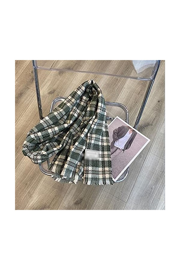 GRETD Écharpe à carreaux Chaleureuse dautomne et dhiver des femmes et épaisseur de châle dhiver écharpe longue écharpe dou