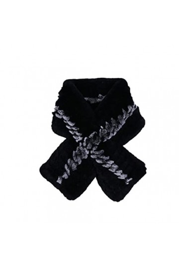 Écharpe Chaude dhiver pour Femmes Patchwork Écharpes en Fourrure Tricotées Légères Wraps Neck Mufflers Foulard