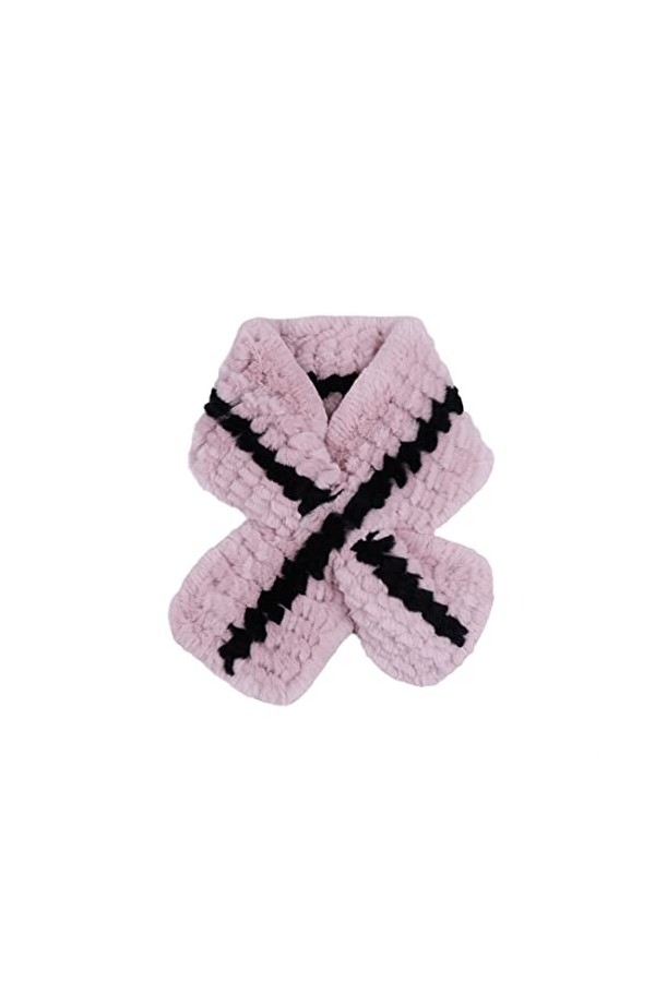 Écharpe Chaude dhiver pour Femmes Patchwork Écharpes en Fourrure Tricotées Légères Wraps Neck Mufflers Foulard