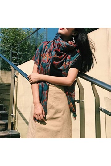 FOLA Cachemire surdimensionné Foulard Mince châles Dames Automne Hiver Foulard Chaud Foulard à Double Usage écharpe châle Co