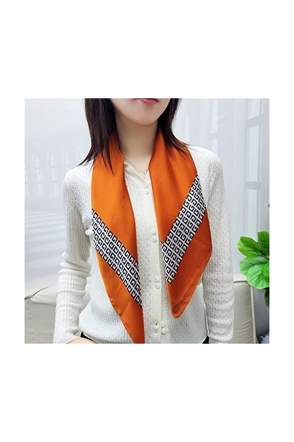 WYBFZTT-188 Porter un costume écharpe en soie écharpe carrée féminine dété écharpe carrée Color : B, Size : One size 