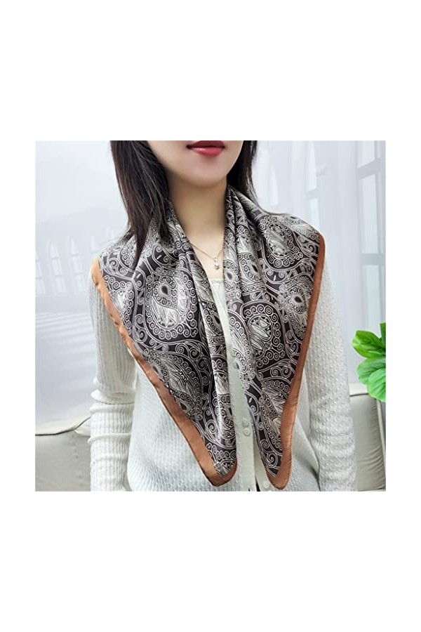 WYBFZTT-188 Porter un costume écharpe en soie écharpe carrée féminine dété écharpe carrée Color : B, Size : One size 