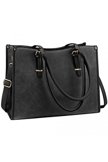 NUBILY Sac Cabas Femmes Sac a Main PU Cuir Sac de Cours Grand Sac Ordinateur Portable 15.6 Pouces pour Les Cours Sac Epaule S