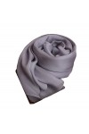 YIOLEAMP Écharpe en soie véritable gris, écharpe en soie longue et douce de grande taille pour femme, foulards printemps-été 