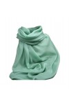 YIOLEAMP Écharpe 100% soie printemps été femme, châle carré long couleur unie vert doux