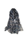 ASFD 100% Laine châle Noble tempérament Section Mince écharpes Dames Automne/Hiver Gris Or Soie Plaid Cachemire écharpe