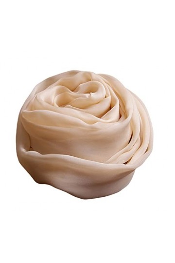 YIOLEAMP Femmes 100% soie foulard Beige couleur unie élégant foulard en soie doux châle printemps automne hiver été