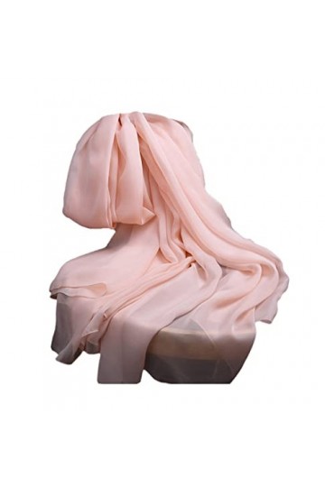 YIOLEAMP Foulard en soie rose, foulard 100% soie de couleur unie douce pour femmes, long châle printemps automne