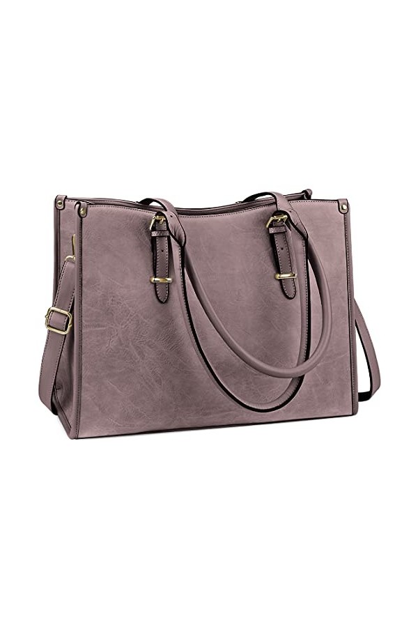 NUBILY Sac Cabas Femmes Sac a Main PU Cuir Sac de Cours Grand Sac Ordinateur Portable 15.6 Pouces pour Les Cours Sac Epaule S