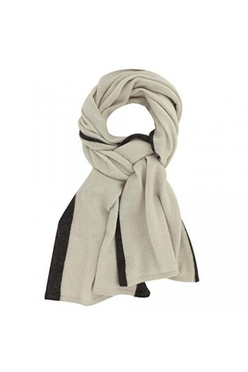 LES POULETTES - Echarpe 100% Cachemire Récré Bicolore 2 Fils 30cm x 170cm - Noir