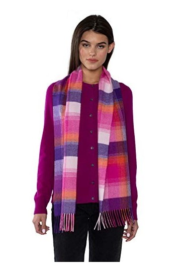 JENNIE LIU Écharpe 100% cachemire pour femme - Rose - Taille unique