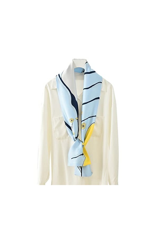 Écharpe pour Femme, écharpe en Soie étroite pour Femme, Petite Bande Longue, Ceinture Assortie, écharpe décorative de Printem