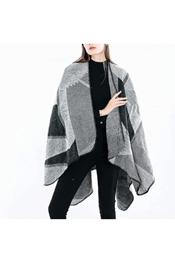 Écharpe châle imprimée Imitation Cachemire Automne et Hiver pour Femmes Écharpe Chaude et châle épaisse et Assortie Couleur 