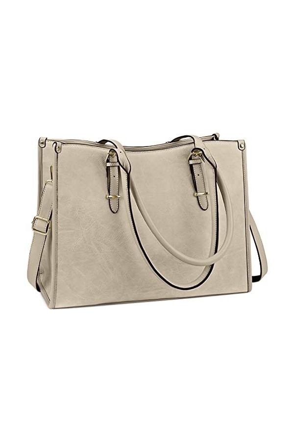 NUBILY Sac Cabas Femmes Sac a Main PU Cuir Sac de Cours Grand Sac Ordinateur Portable 15.6 Pouces pour Les Cours Sac Epaule S