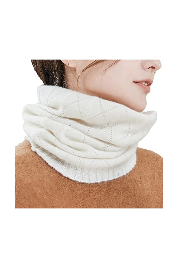 RAN Écharpe en Laine Cercle de Cercle en Tricot for Hommes Femmes, Écharpe tricotée épaisse, Chaleur de Cou for lautomne et