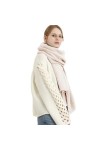 Hdhdeueh Écharpe dhiver en laine tricotée de luxe pour femme, Couleur 1, taille unique