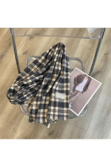 Samnuerly Écharpe dhiver, écharpe à Carreaux Femmes Automne et Hiver Chaleur et épais Hiver châle écharpe Longue écharpe Dou